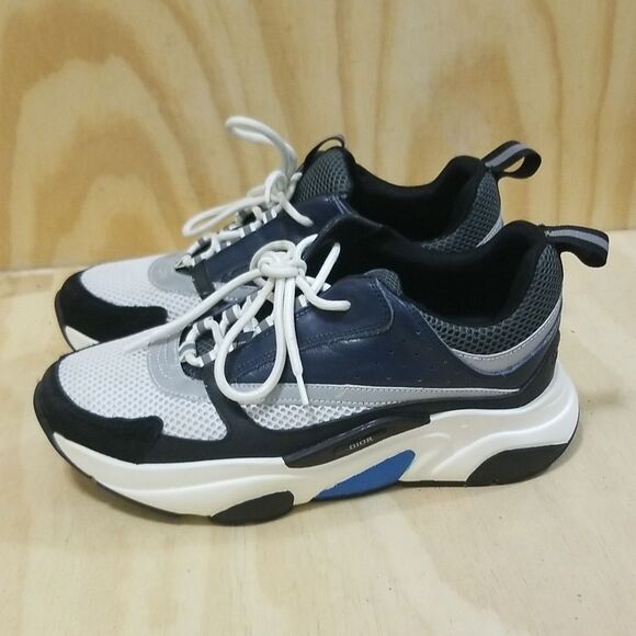 Size 40 ( EU) -DIOR Sneakers B22 Blue/Black Technical Knit 100% Authentic - Picture 3 of 9